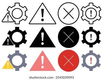 Icono de fallo en versiones negras y de color.