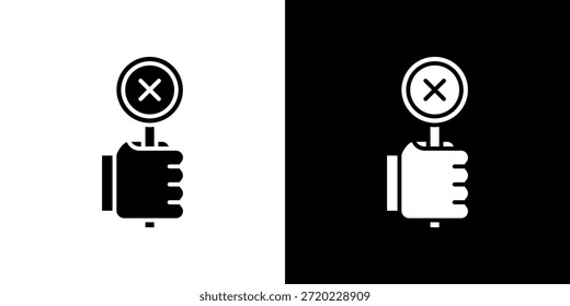 Icono de falla lleno en blanco y negro.
