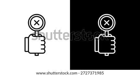Failure icon black and white outline.