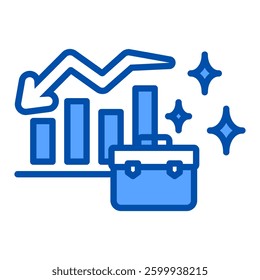 Failure Icon in Blue Color Style. Simple Flat Icon Vector. Simple Vector Design