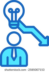 Failure Icon Blue Color Vector Illustration