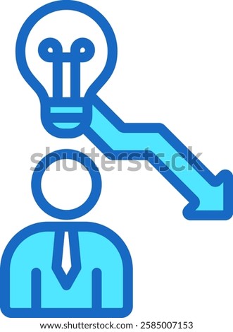 Failure Icon Blue Color Vector Illustration