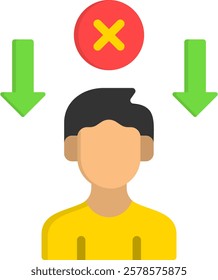 Failure Icon Flat Vector Illustration