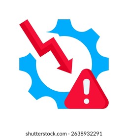 Failure Icon Flat Vector Illustration
