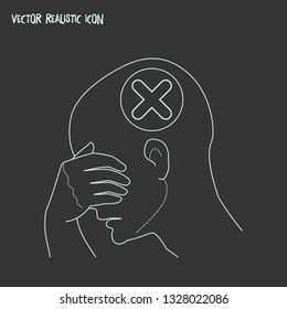 Failure icon line element. Vector illustration of failure icon line isolated on clean background for your web mobile app logo design.