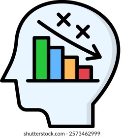 Failure Icon Lineal Color Vector Illustration