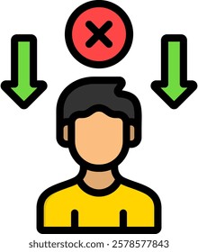 Failure Icon Lineal Color Vector Illustration