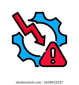Failure Icon Lineal Color Vector Illustration