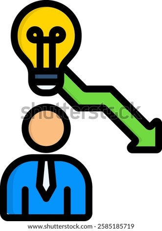 Failure Icon Lineal Color Vector Illustration