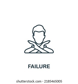 Failure icon. Monochrome simple Brain Process icon for templates, web design and infographics