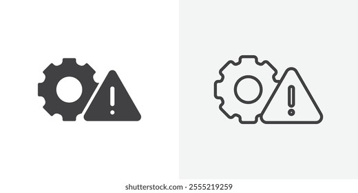 Failure icon. outlined vector style.