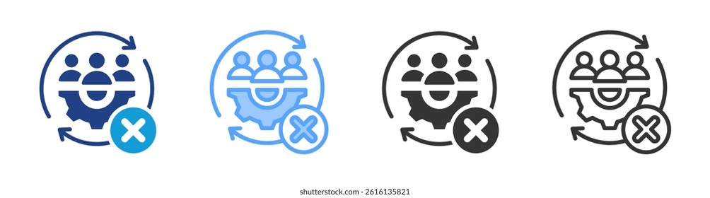 Failure icon set multiple style collection