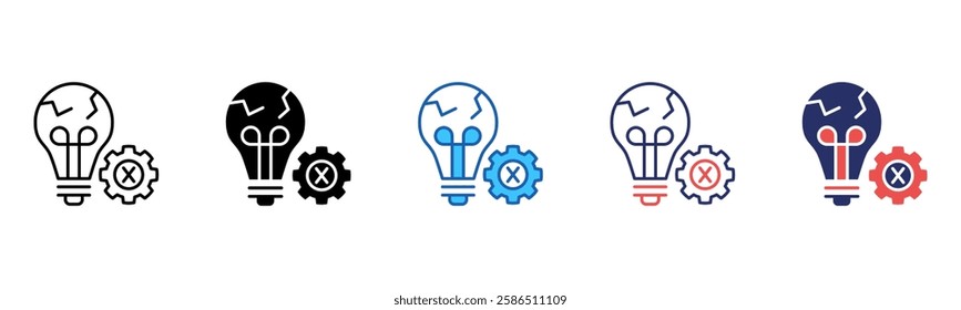 Failure icon sheet multiple style collection