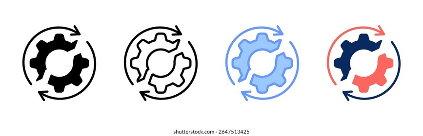 Hoja de íconos de falla colección de estilos múltiples