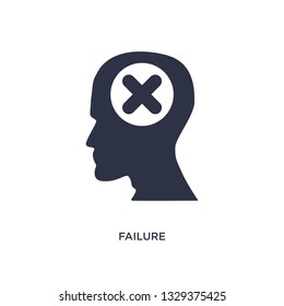 failure icon. Simple element illustration from brain process concept. failure editable symbol design on white background. Can be use for web and mobile.