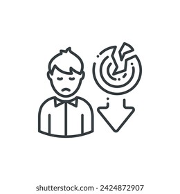 Failure icon, Failure vector illustration