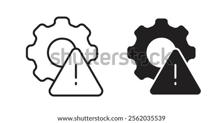 Failure icons in flat and line style set.