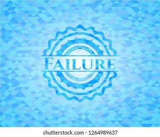 Failure light blue emblem with mosaic background