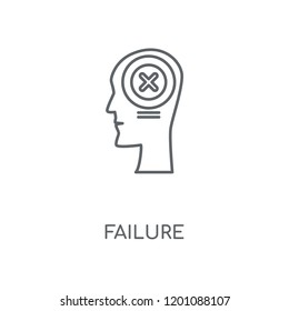 Failure linear icon. Failure concept stroke symbol design. Thin graphic elements vector illustration, outline pattern on a white background, eps 10.