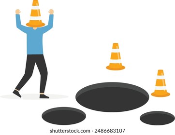 Failure or mistakes lead to disaster despair, problems resulting from crises, business accidents, entrepreneurs' fear of falling into a hole.

