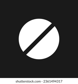 Failure occurred dark mode glyph ui icon. Error message. Access blocked. User interface design. White silhouette symbol on black space. Solid pictogram for web, mobile. Vector isolated illustration