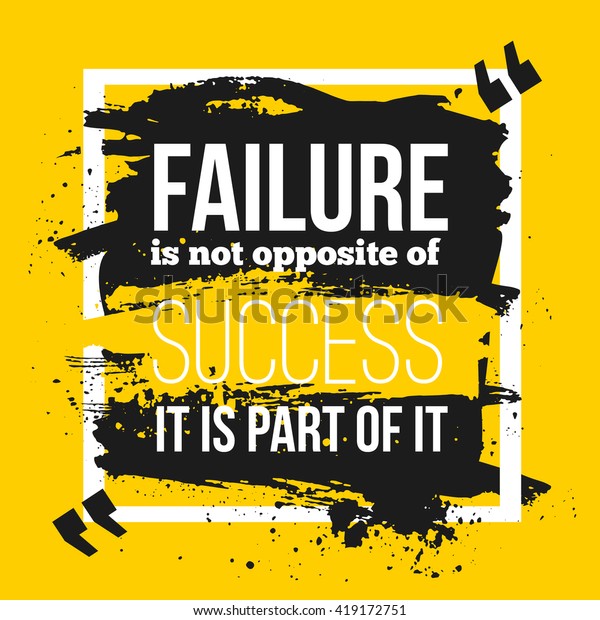 Failure Part Success Inspirational Motivational Quote Stock Vector 