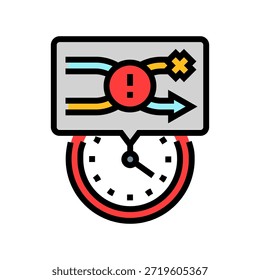 failure to pivot in time color icon vector. failure to pivot in time sign. isolated symbol illustration