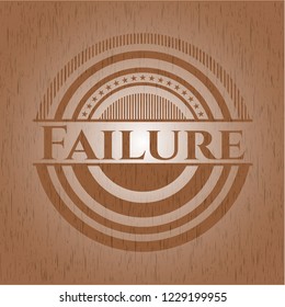 Failure realistic wooden emblem