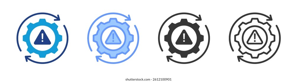 Failure Recovery icon set multiple style collection