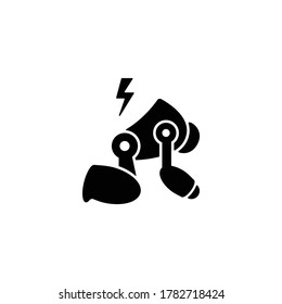 Fehlerrobotersymbol oder -logo einzeln auf Weiß, Konzept der künstlichen Intelligenz.