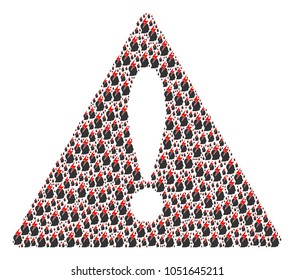 Failure Sign composition done of person stress strike icons. Vector person stress strike elements are organized into conceptual notice sign collage.