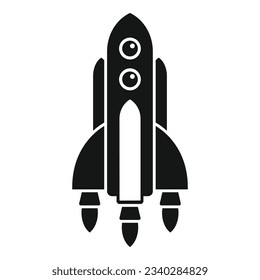 Failure space rocket icon simple vector. Fire speed. Sky smoke