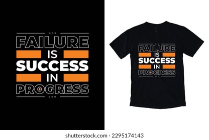 Failure is success in progress modern typography t-shirt design, Inspirational quotes t-shirt design, geometrics, fashion, apparel, printing, merchandise