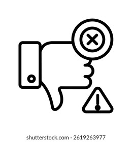 Failure Vector outline icon. Eps10 file 