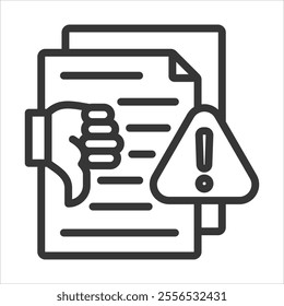 Failures Outline Icon Vector Illustration