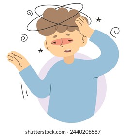 Faint 4 cute on a white background, vector illustration.