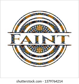 Faint arabesque emblem. arabic decoration.