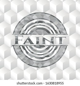 Faint grey badge with geometric cube white background