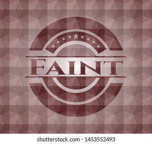 Faint red badge with geometric background. Seamless.