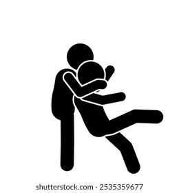 fainted stick figure flat character illustration