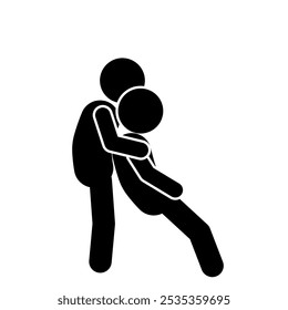 fainted stick figure flat character illustration