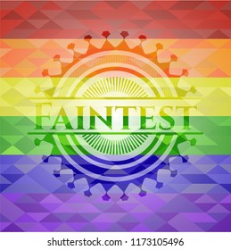 Faintest emblem on mosaic background with the colors of the LGBT flag