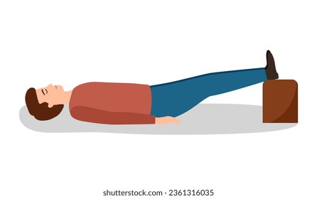 Fainting first aid. Unconscious man on the floor in flat design on white background.