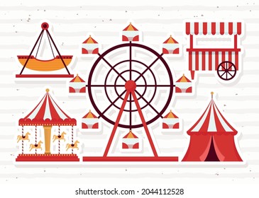 fair attractions and red tent