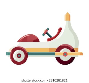 fair carnival white cart icon isolated