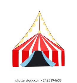 fair circus tent cartoon. event funfair, vintage cirque, marquee festival fair circus tent sign. isolated symbol vector illustration