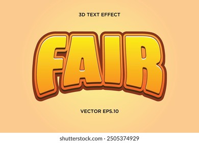 "Fair" creative 3d text effect design