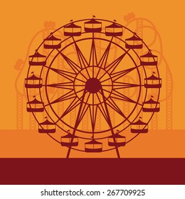 Fair design over orange background, vector illustration