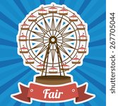 Fair design over striped background, vector illustration