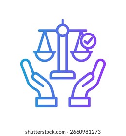 Fair Distribution Icon Line Gradient Vector Illustration
